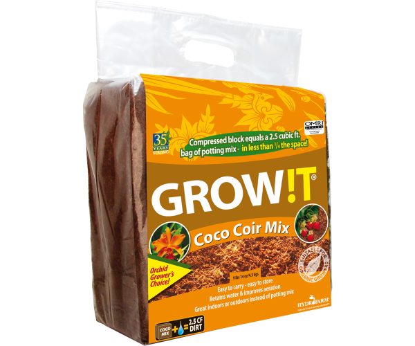 Grow! T organic coco coir mix, block