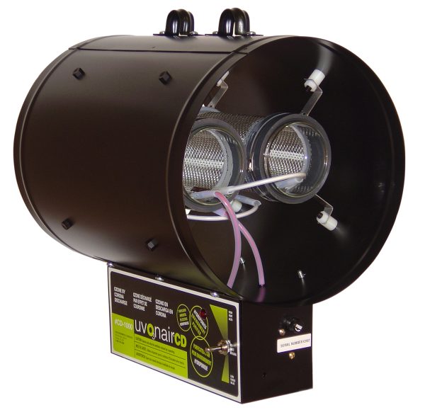 Cd-in-line duct ozonator corona discharge w/2 cells, 10"