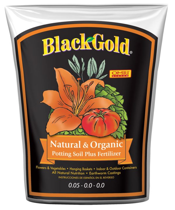 Black gold natural & organic potting soil plus fertilizer, 1. 5 cu ft