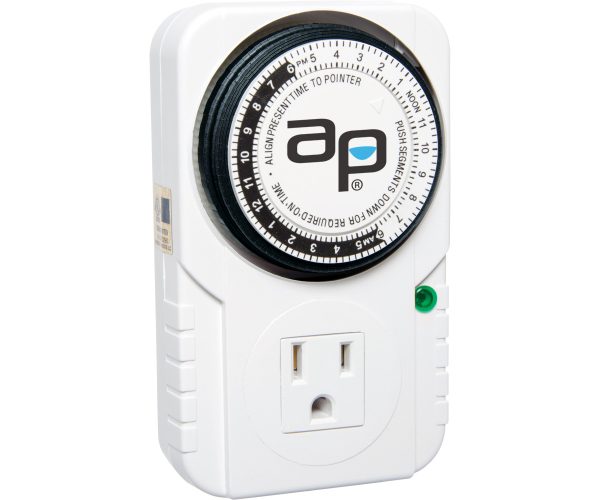 Autopilot analog grounded timer, 1725w, 15a, 15 minute on/off, 24 hour